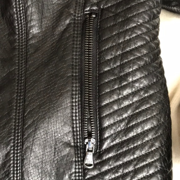 GUESS Women's Leather Jacket - Motorcycle | Color: Brown | Size: M - Picture 6 of 7